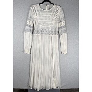 FREE PEOPLE Sweet Sunny Days Tunic White Lace Sheer Size S